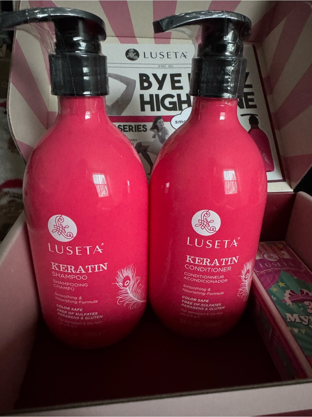 Luseta Keratin Shampoo & Conditioner Set - Vibrant Pink
